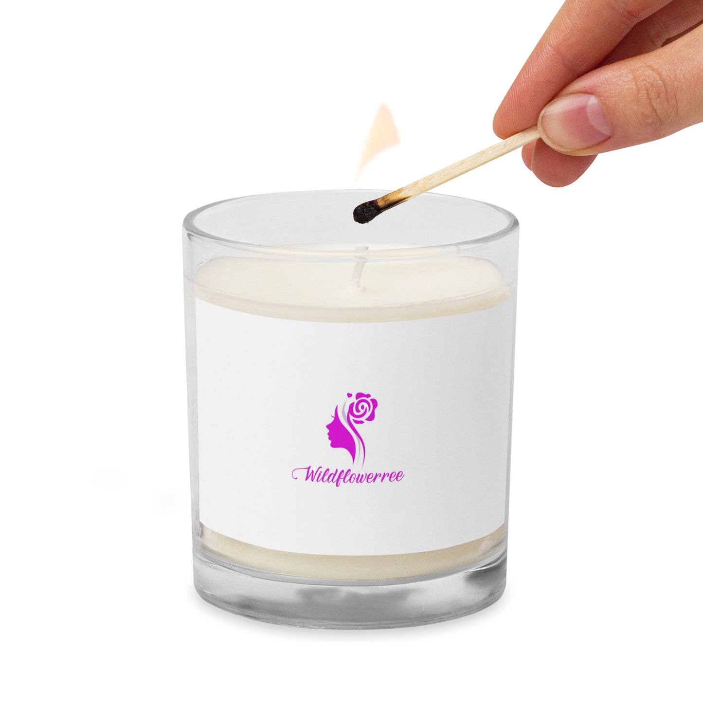 Glass jar soy wax candle